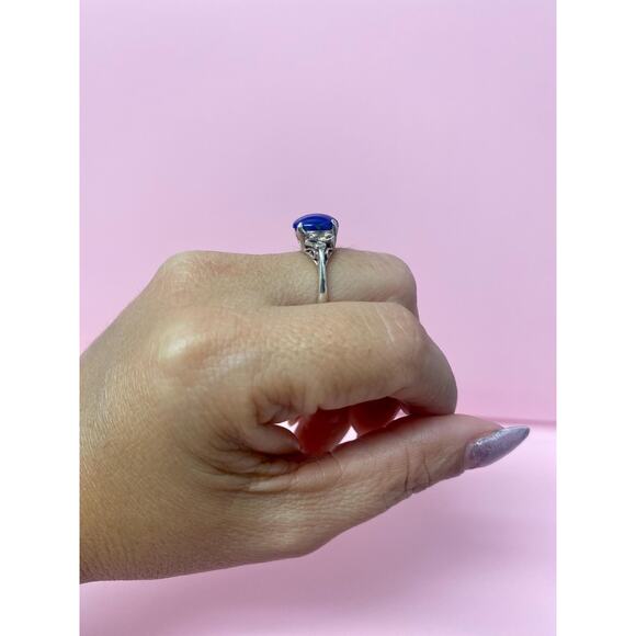 Navajo Sterling Silver Ring, Azurite Malachite, Size 5.5 Native American Jewelry - Picture 4 of 7